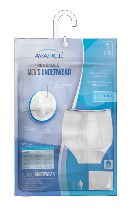  Incontinence Underwear for Men. Pure Cotton Washable